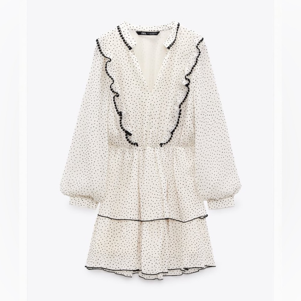 ZARA Dotted Mini Dress - Picture 2 of 10